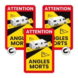 Angles morts sticker camper set van 3 met twee magneet stickers afbeelding.