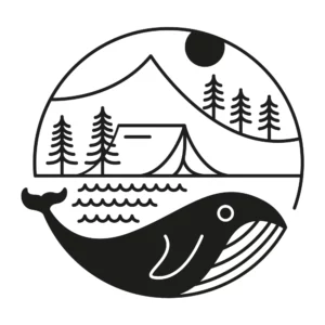 Walvis sticker tekening.