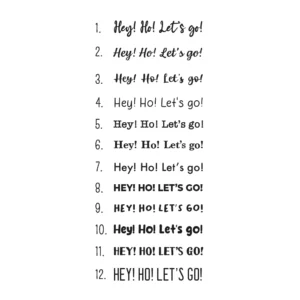 Hey! Ho! Let's go! lettertypes.