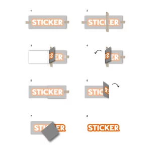 Plakinstructies sticker met applicatiefolie