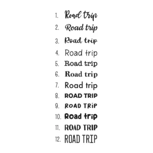 Road trip lettertypes