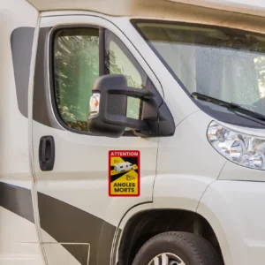 Angles morts sticker camper set van 3 op een camper