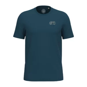 T-shirt vanlife wild and free voorkant met busje.